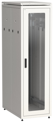 ITK Шкаф сетевой напольный 19" LINEA N 42U 600х1000мм стеклянная передняя дверь серый | код LN35-42U61-G | IEK